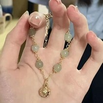 옥팔찌 큐빅 가넷 원석 행운 인조퍼 헤티안 옥 단계별 벨 팔찌 여자 친구 명절 파티 웨딩 액세서리