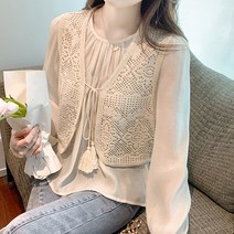 포플러앤씨 끌레 믹스 블라우스