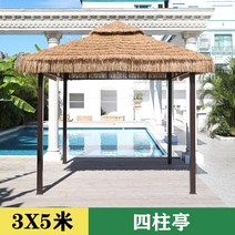 야외 조립식 원두막 정자 평상 만들기 사각 인테리어 나무 정원 이동식 파고라 옥상 바베큐장, 3x5m-원두막