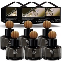 헤트라스 차량용 디퓨저 방향제 60ml + 리본끈선물세트, 6개입, 허그솝향