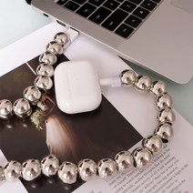 블레오 8핀 구슬 충전기 실버 진주 아이폰 충전선 우드 케이블 1m, silver