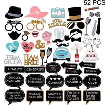 웨딩 photobooth 소품 장식 weeding 장식 파티 팀 신부 to be bachelorette party 그냥 결혼 파티 사진 부스 장식, 52pcs 웨딩 사진