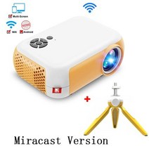 Salange 미니 프로젝터 A10 480360 픽셀 미니 비머 지원 1080P 휴대용 USB 비디오 프로젝터 홈 시어터 키즈 선물 시네마, Y Miracast Tripod+AU 플러그