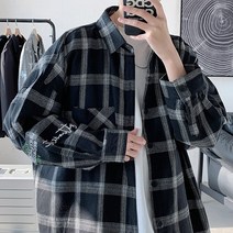 쇼펄 레터링 체크셔츠 남녀공용