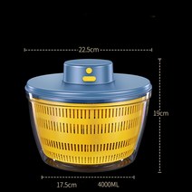 탈수기 채소 샐러드 야채 바구니 채반 음식 짤순이 플라스틱 스피너 와 과일 전기 배수 다기능 가정용 건조기 흔들기 주방 도구, 푸른