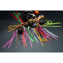 호피싱 머드 웜 타이라바 스커트 훅셋 1팩 2개, 오렌지컬리 브라운펄