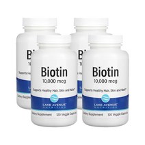 (4통) 레이크 에비뉴 뉴트리션 LAN 비오틴 10000mcg 120캡슐 하루한알 4개월
