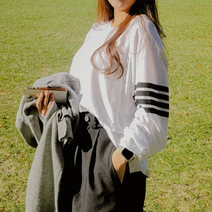 라인포인트 슬라브 긴팔티셔츠 #루즈핏티셔트 #간절기티