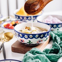 폴란드그릇세트 12종 명품 수입 싸고예쁜 남대문수입 포르투칼 북유럽그릇, 노란색과 파란색 꽃 - 젓가락 받침대