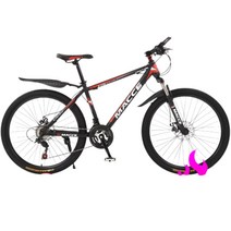 입문용 자전거 mtb 29인치 30인치 광폭 엠티비 바퀴큰 산악용, 21단 + 24인치cm, I.케이-스포크 휠-블랙 레드