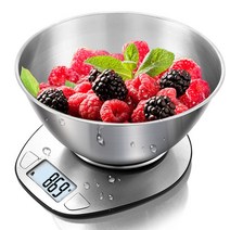 Fowod 디지털 주방저울 정밀 저울 5kg/0.1g, 트레이 포함