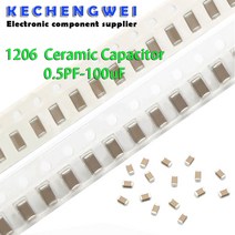 자동차 슈퍼 캐패시터100 개 1206 50V SMD 후막 칩 다층 세라믹 커패시터 0.5pF-100 미크로포맷 10NF 1 2., 44 180pF