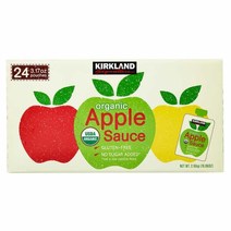 Kirkland Signature Organic Applesauce 커클랜드 오가닉 애플소스 사과쥬스 90g 24개입