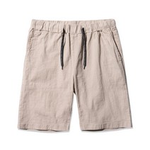 언탭트 남성용 쿨워싱 스판 밴딩 린넨 5부 반바지