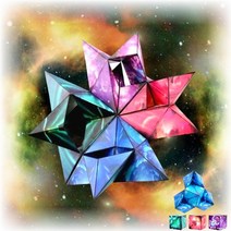 우주큐브 3D 입체 매직 자석 4종세트 Cosmic Cube, 블루,레드,그린,퍼플