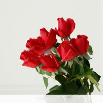 7 pcs 리얼 터치 장미 지점 줄기 라텍스 장미 손 느낌 시뮬레이션 장식 인공 실리콘 장미 꽃 홈 웨딩, 빨간색