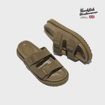 락피쉬웨더웨어 LEATHER TWO BAND SLIPPERS - TAUPE