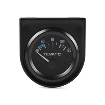 2인치 52MM 검정색 볼트 미터 수온 오일 온도 게이지 프레스 연료 레벨 앰프 트리플 키트 자동차, 02 water temp gauge