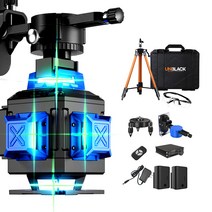 유니블랙 4D 그린 레이저레벨기 수평기, 4D 8라인 풀세트, 1개