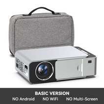 가정용빔프로젝터 캠핑용 미니 스마트 휴대용 회의용 천장 alston t6 mini led 지원 4k 3d android wifi 영화 게임 시네마 빔 폰 with gift, 기본 버전-실버, 영국 플러그