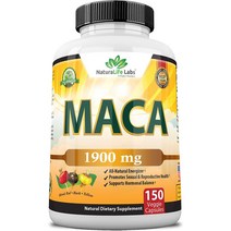 NaturaLife Labs 유기농 마카 MACA 1900 MG 150캡슐, 150정, 1900MG