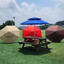 목수이야기 야외용 특대형 대형 이층 2층 파라솔 야외 테이블용 피크닉 탁자용, 돌림형 특대형 파라솔 아이보리