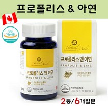 [네츄럴메이드] 프로폴리스 아연 플라보노이드 캡슐 원액 고함량 수용성 아르테필린c 구강 항균 항산화제 면역력 영양제 NCS 캐나다 직수입, 2개, 90캡슐
