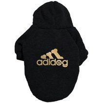 패션 큰 개 고양이 멋진 옷 가을 겨울 강아지 황금 편지 인쇄 후드 accesorios 강아지 점퍼 디자이너, golden add black+S    1.2-2.0