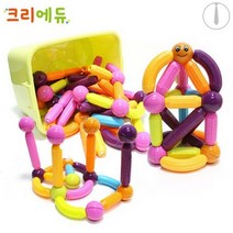 크리에듀 팝마그네틱 42피스 쌓 아동 유아 어린이 창의력 지능 개발 장난감 놀이 완구 블록 블럭