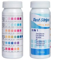 수질측정기 ph측정기 수질검사 다목적 염소 PH 테스트 스트립 SPA 수영장 물 테스터 용지 잔류 값 6 in 1, [01] WHITE