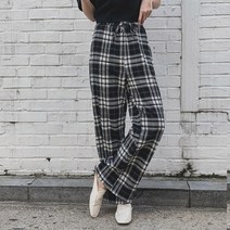 여성용 리스덴 체크 밴딩 팬츠 pt8448k19