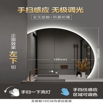 전신 거울 메이크업 스마트 욕실 대형 불규칙한 원형 화장실 페어드 홈 개선, 16.120x120cm