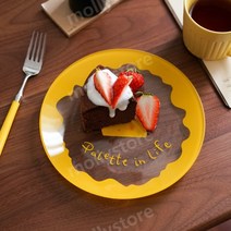 빈티지 레터링 치즈 일러스트 그림 유리 접시 디저트 플레이트 낙하 방지 고온, 치즈 플레이트 (20cm)