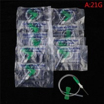 의료 무균 진공 혈액 수집 나비 안전 바늘 일회용 주입 두피 정맥 세트 21G 23G 25G 건강 관리 10 개, 01 21G