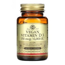 솔가 비타민 D3 콜리칼페시놀 해바라기씨 오일 타피오카 글리세린 말티톨 150 mcg 6000 IU 100 식물성 캡슐