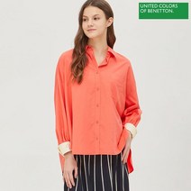 베네통 턴업 자수 블라우스 BABL05111 RD
