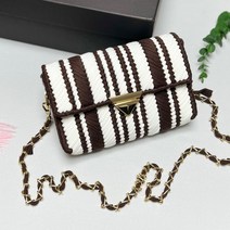 도두리 diy가방만들기 코바늘 네트공예 하마나카망 네트망 망뜨개 집콕 취미 키트 패키지 스트라이프패턴, 스트라이프 초코릿