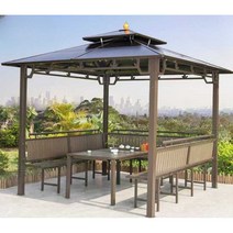야외 파빌리온 오두막 테라스 휴게실 공원 옥상 농막, 3.0x3.0m4열파빌리온+좌판3개+테이블