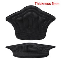 스포츠 신발용 깔창 치 힐 6 개 사이즈 조절 가능 뒤꿈치 증 완화 쿠션 삽입 보호대 스티커, 3 Pairs (6pcs), Black (5mm thick)