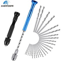 마그네틱 드릴 반자동 미니 핸드 트위스트 세트 10 개 작은 비트 및 2 양면 척 링 목재 핸들 도구, 09=blue-10drill-clamp