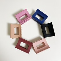 매트 무광 세이케이스 사각 집게핀 왕 올림머리 헤어집게핀, 베이지