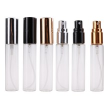 20 개몫 5ml 10ml 15ml 투명 얇은 유리 스프레이 병 샘플 병 도매 여행 병 투명 얇은 유리 향수 스프레이, 검은색, 희게 센