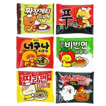 랜덤지우개 먹지마지우개 라면지우개 미니지우개+연필1P증정, 라면지우개 x6개(캐릭터별)