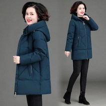 ZDD 엄마옷 겨울 하프 후드패딩점퍼 자켓 코트 무지 웰론 아우터 중년여성 5컬러 L~6XL