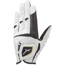 mizuno(미즈노) 골프 글로브 더블 그립 2020년 모델 맨즈 왼손용 인공 피혁+실리콘 프린트 가공×합성 피혁, 화이트×블랙