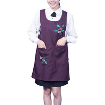 웰컴가운 AE92 큰주머니 원피스형 앞치마 이화꽃송이 요양 복지, 품절2