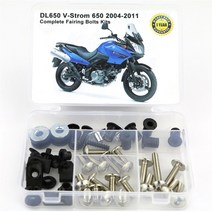 리터급 튜닝 디자인 커버 gp 순정스즈키 오토바이 완전 페어링 볼트 키트 DL650 V-Strom 2004-2011 용 차, 03 Silver