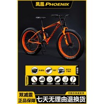 MTB 산악자전거 성인용 여성용 광폭타이어 학생용 고성능 팻바이크 오프로드, 30단, 24인치, R-Y오렌지