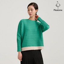 플리츠미 플리츠미 컬러블럭 와플 패턴 가오리 티셔츠 PPTSS123011