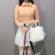 여자 골프 카라 반집업 G 골지 긴팔 티셔츠 기능성 신축성 원단 골프복 상의 이너